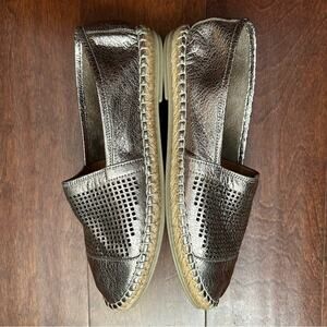 Bueno Women's Metallic Slip-On Espadrille Shoes with Cutouts, Size 37 (6.5/7)